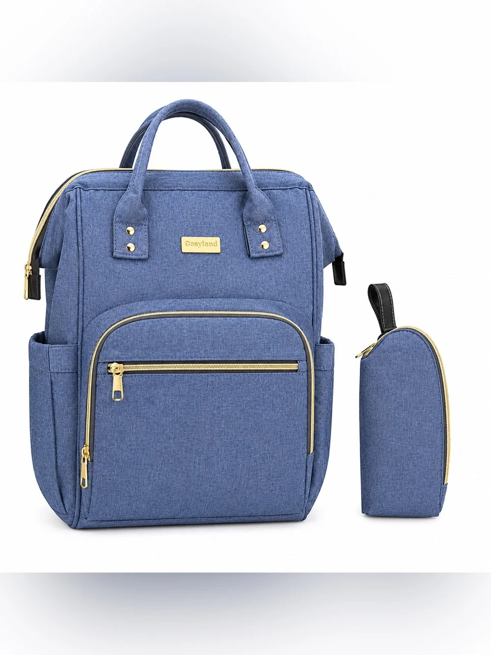 Cosyland Diaper Bag Backpack Blue Baby Bag Changing Pad Multi Pocket Travel